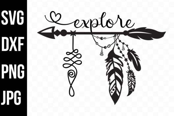 Download Explore Typography Boho Arrow Feathers - Boho arrow Collection