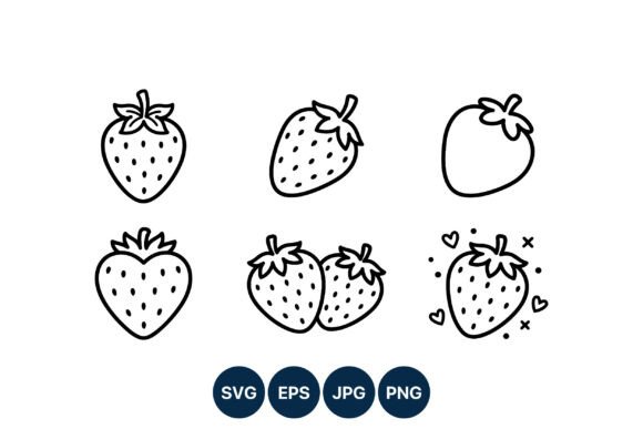 Download Black and White Strawberry Vector - White Collection