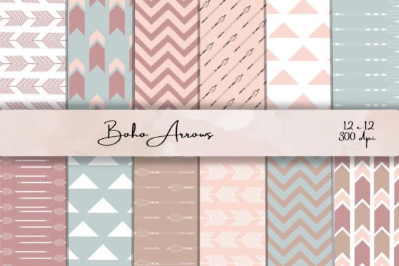 Download Boho Arrow Digital Paper, Scrapbook - Boho arrow Collection