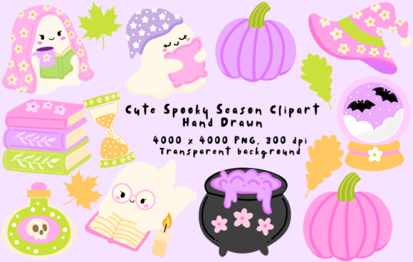 Download Cute Spooky Season Hand Drawn Clipart - Hand drawn clipart Collection