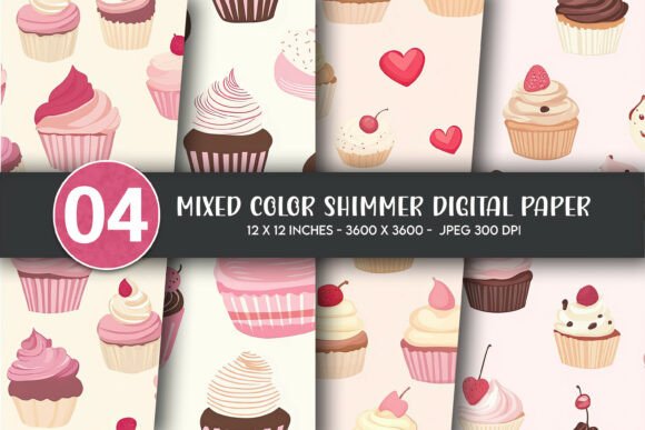 Download Mixed Color Shimmer Digital Paper - Shimmer Collection