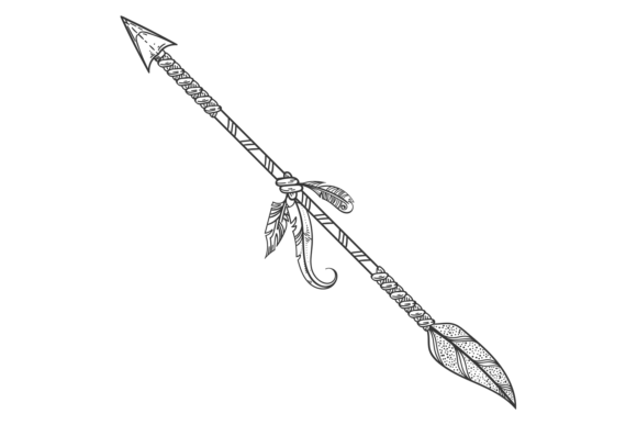 Download Boho Arrow Sketch. Retro Rustic Feather - Boho arrow Collection