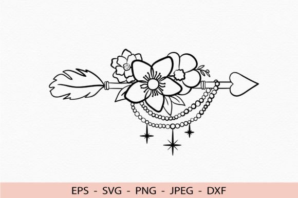 Download Boho Arrow Flowers Svg Tribal Cricut Dxf - Boho arrow Collection
